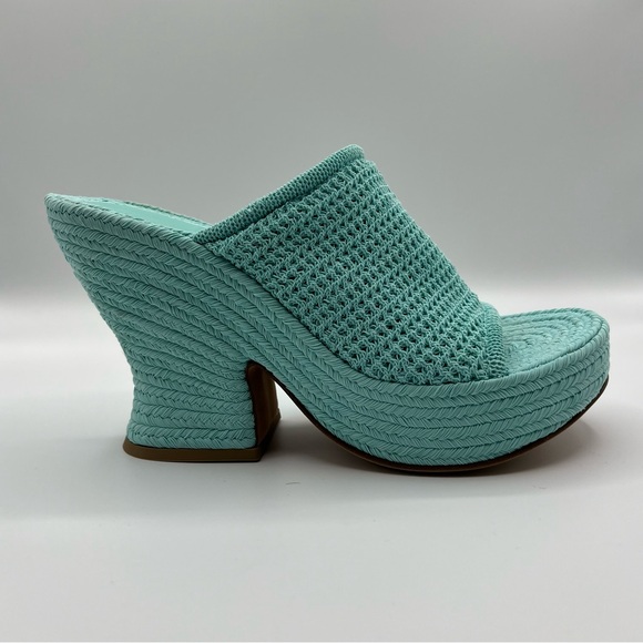 Bottega Veneta Women's Slide Platform Wedge Sandals Knit Fabric 40 - Picture 4 of 10